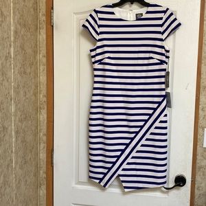Vince Camino dress. Royal blue and white. Zip back